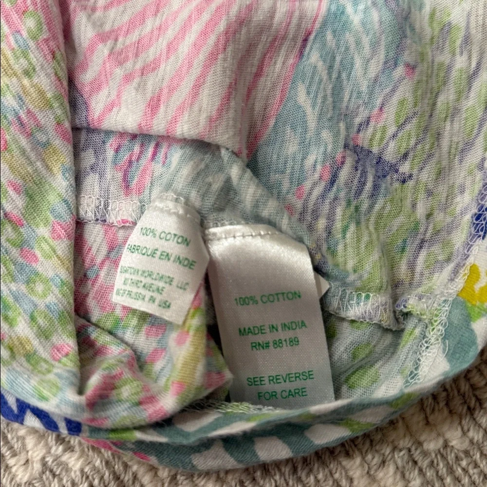 Lilly Pulitzer Essie Tank Top Vibrant Pink, Blue Yellow ,Green Blouse, sz small - Picture 5 of 5